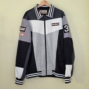 Iro Ochi Jacket Mens 3X Gray Black LS Zip Patch Embroidery Japan Nagasaki Rescue